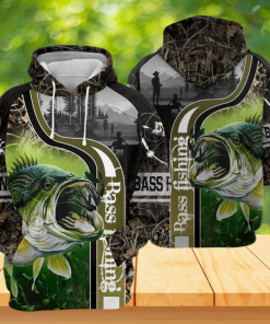 Bass Fishing All Over Hoodie, Gift For Fisherman
