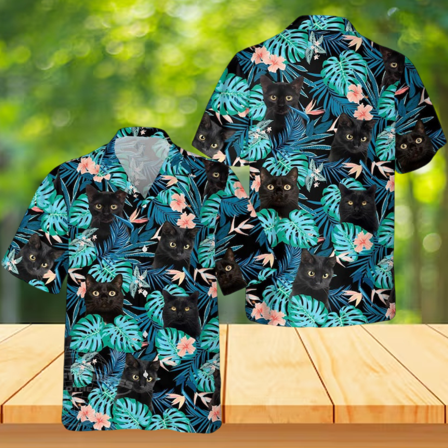 Black Cat Hawaiian Shirt - Funny Tropical Aloha Shirt