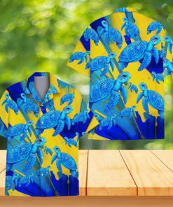 Blue Sea Turtle Hawaiian Shirt