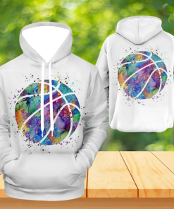 Colorful Watercolor Basketball All Over Hoodie
