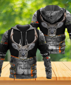 Hunting Deer Hunting Black And Gray All Over Hoodie
