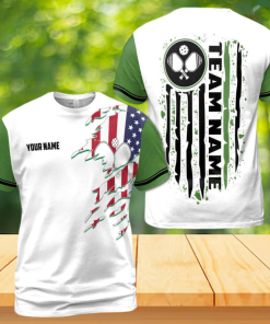 Personalized America Patriotic Pickleball Team Men's 3D T-shirt