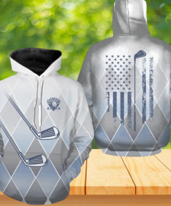Personalized Golf With American Flag Back All Over Hoodie