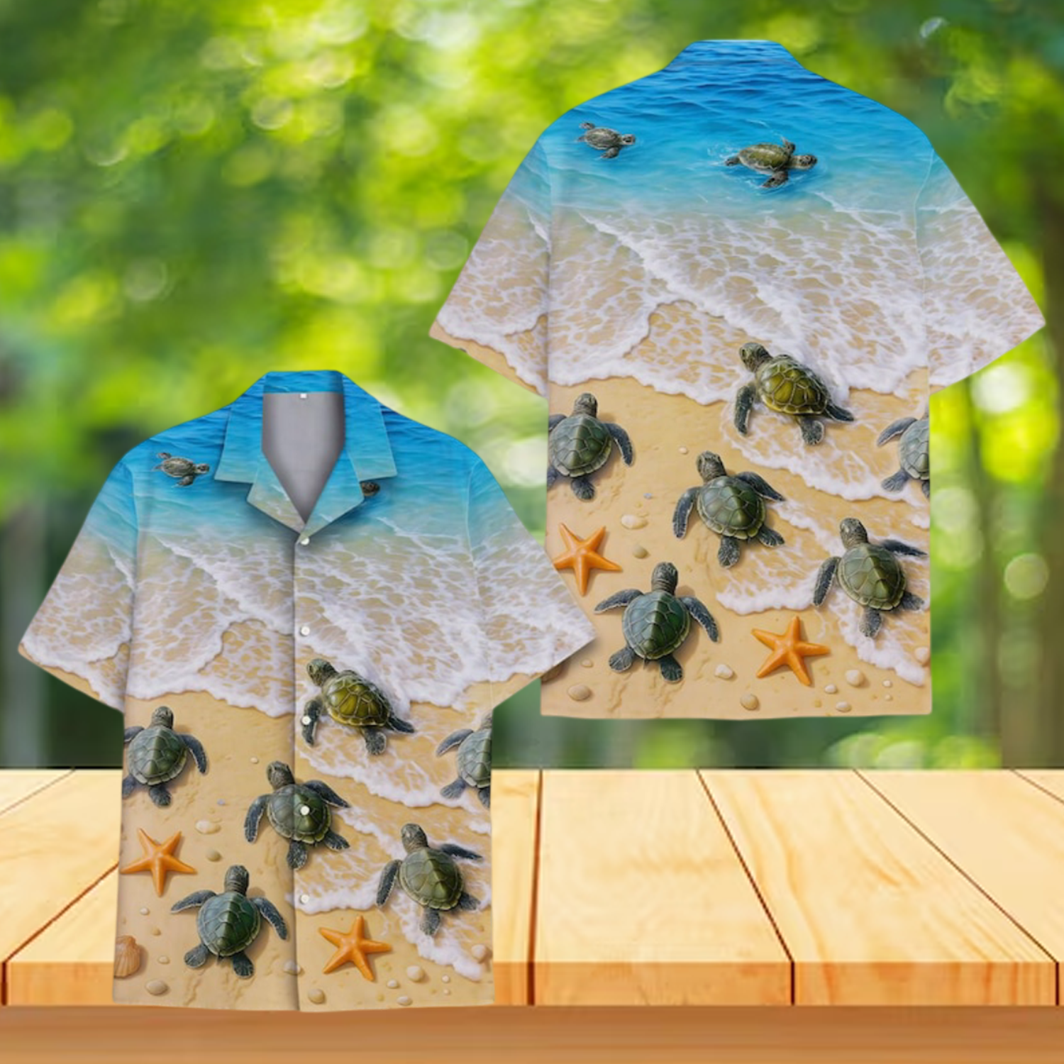 Sea Turtle Hawaiian Shirt - Ocean Animal Beach Shirt