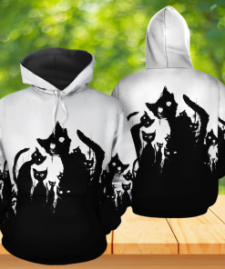 Unisex Black Cat Nightmare All Over Hoodie