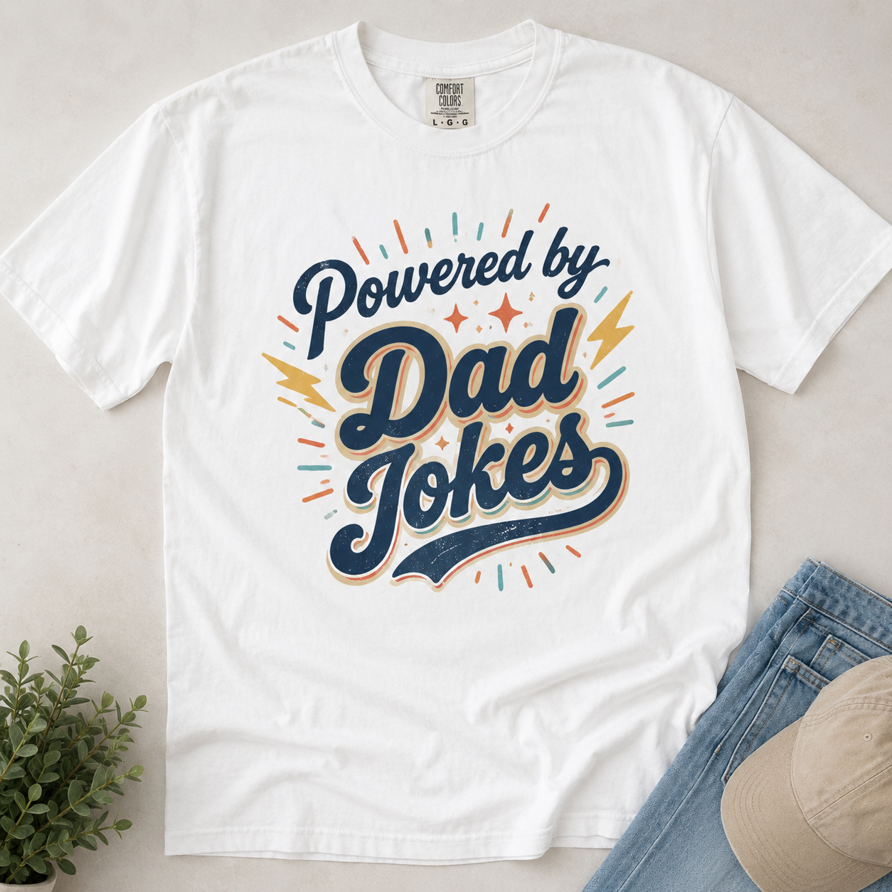 Powered by Dad Jokes T-Shirt