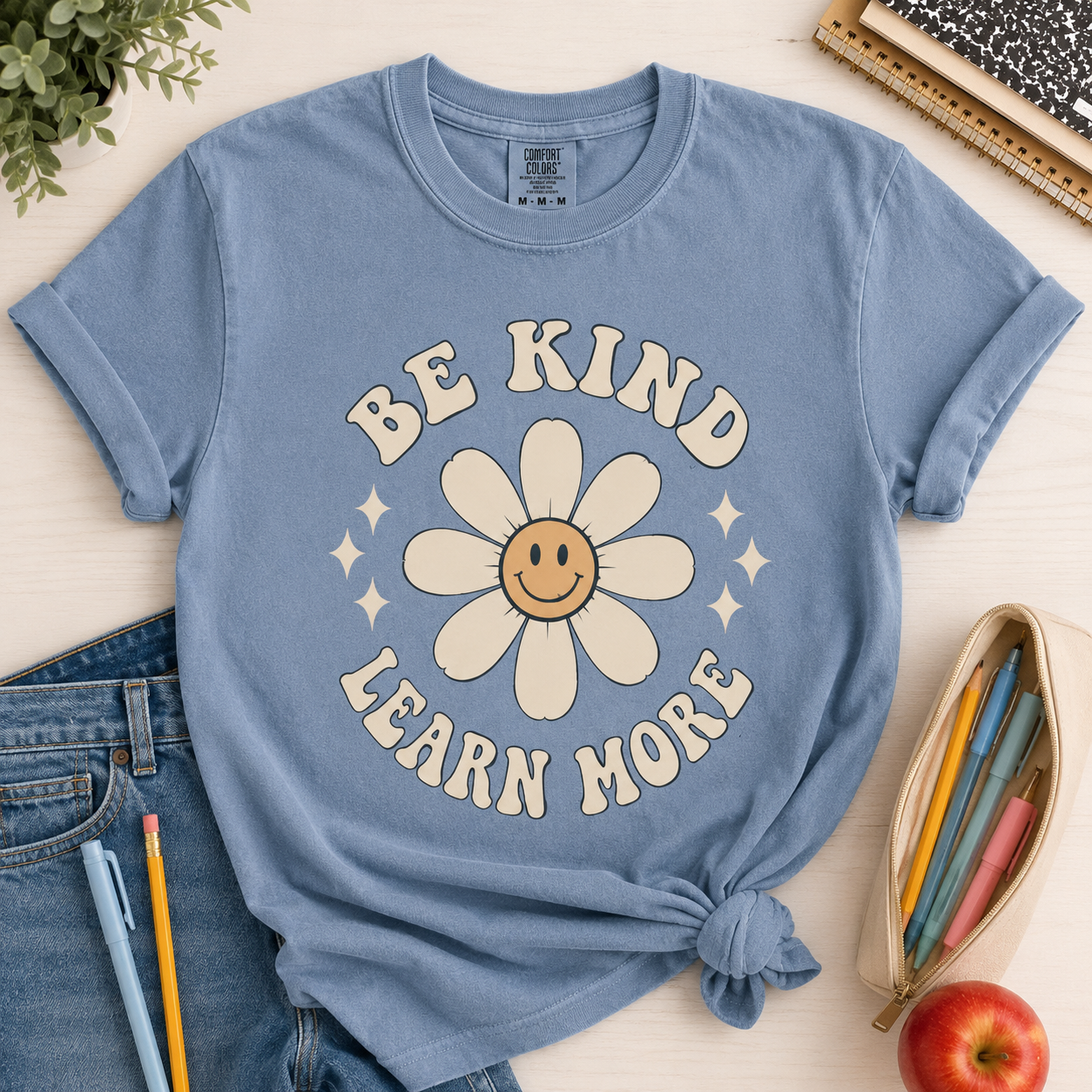 Be Kind Learn More Shirt, Positive Teacher Tee