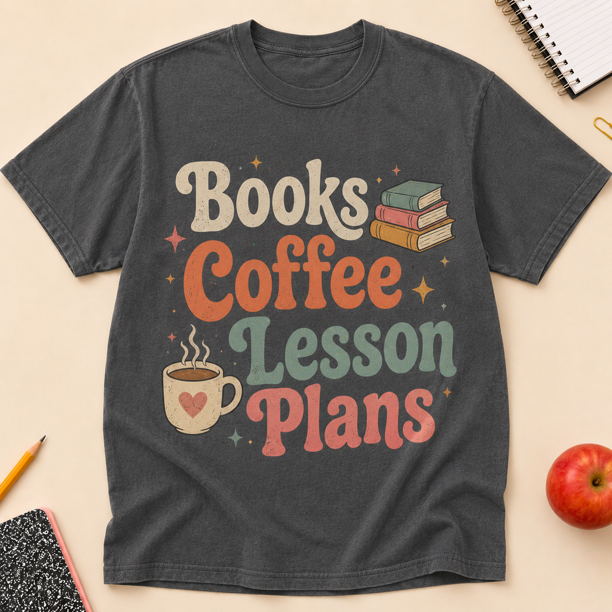 Books Coffee Lesson Plans Shirt, Teacher Coffee Tee, Bookish Teacher Shirt