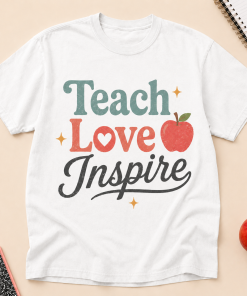 Teach Love Inspire Shirt, Teacher Appreciation Tee, Back to School Teacher Shirt