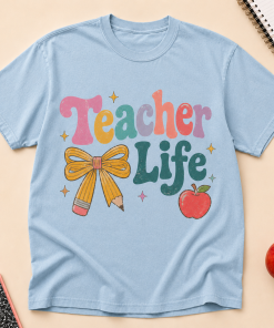 Teacher Life Shirt, Pencil Bow Teacher Tee, Back to School Teacher Gift